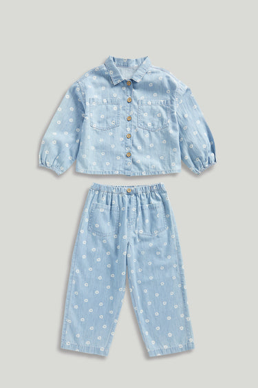 Mothercare Denim Blouse and Trousers Set