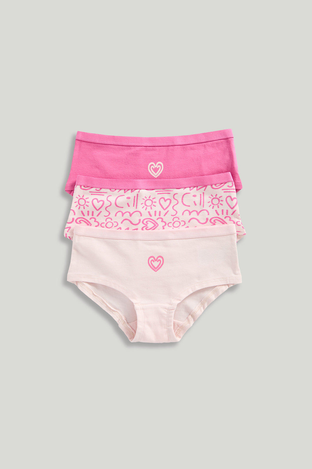 Mothercare Hearts Hipster Briefs - 3 Pack