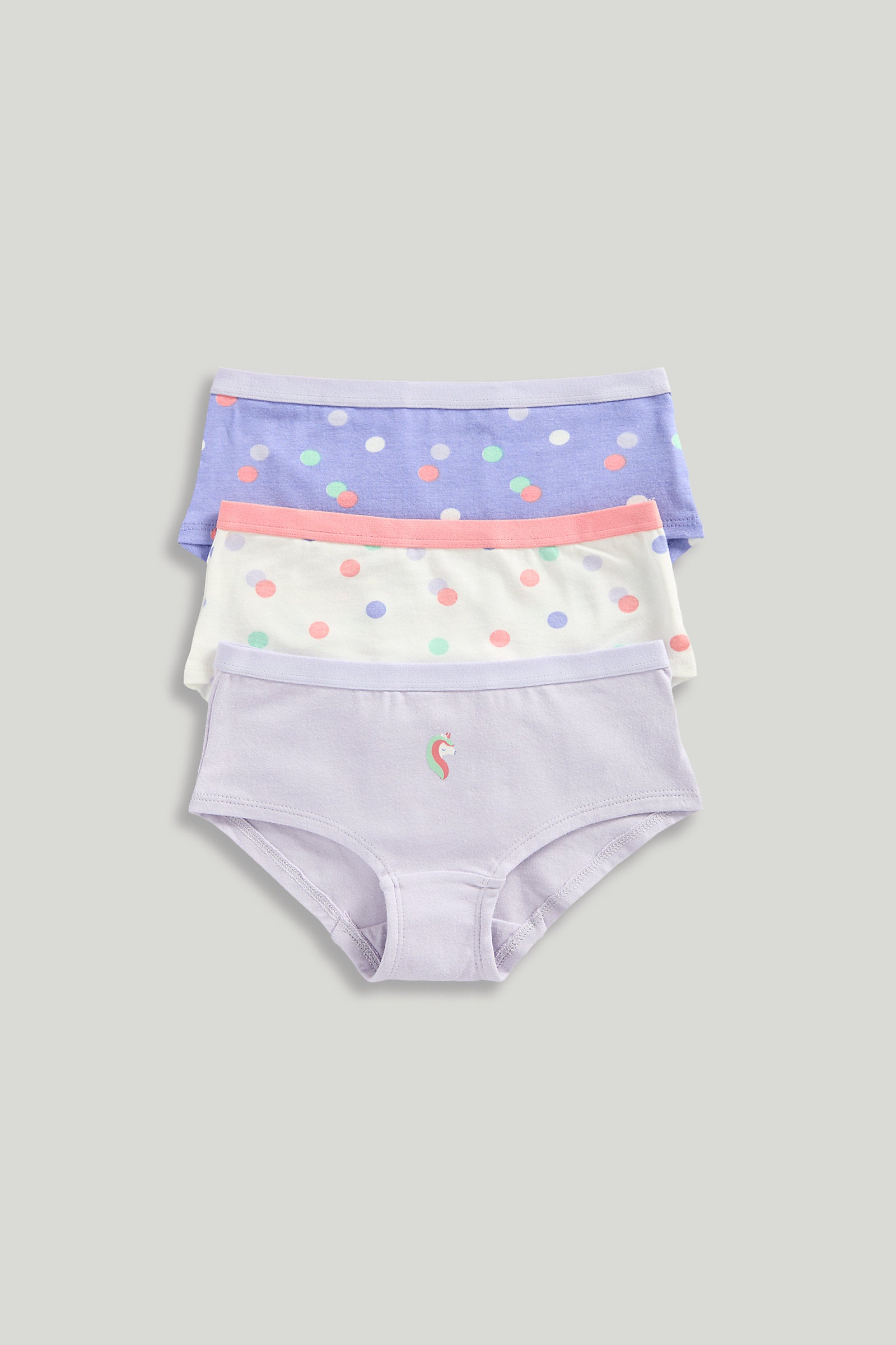 Mothercare Party Horse Hipster Briefs - 3 Pack