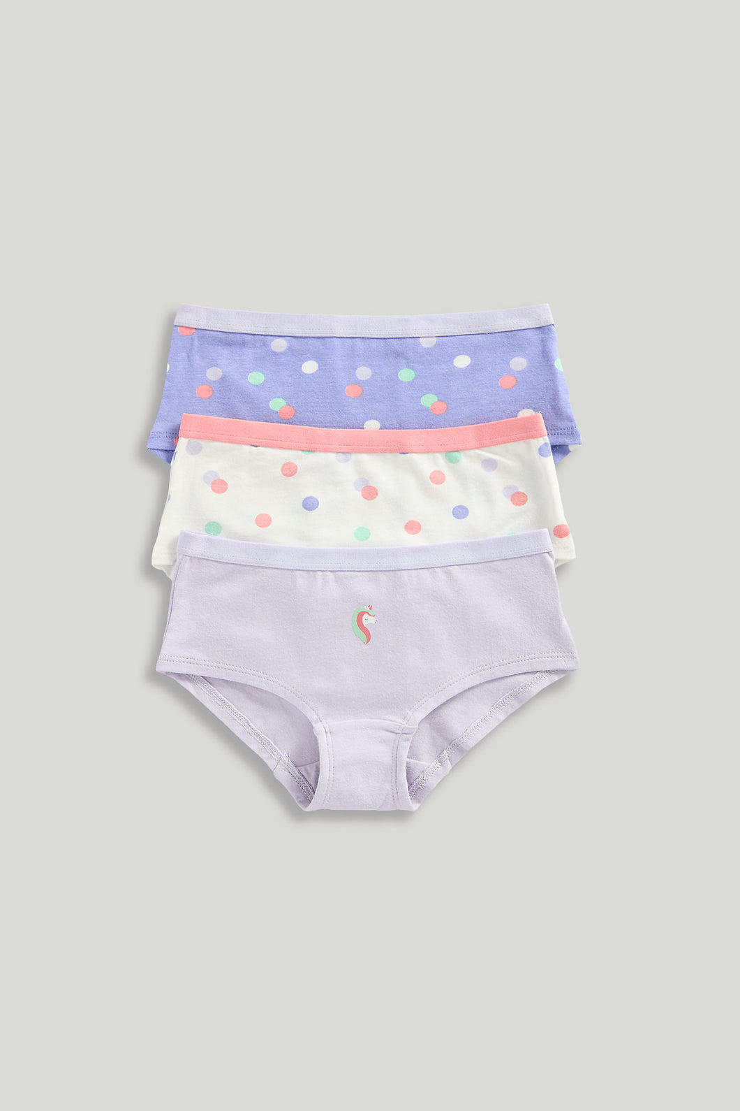 Mothercare Party Horse Hipster Briefs - 3 Pack