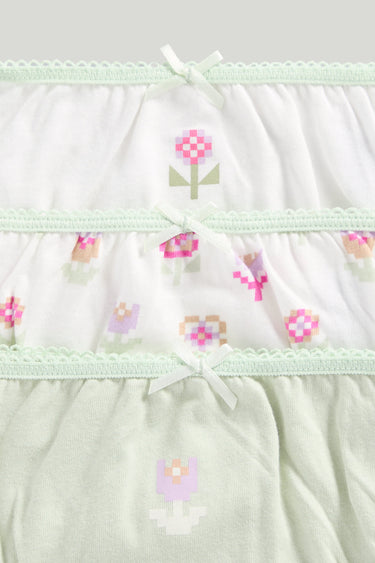 Mothercare Pixel Flower Briefs - 5 Pack