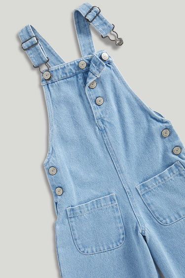 Mothercare Wide-Leg Denim Dungarees