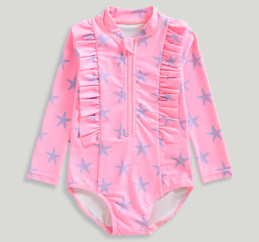 Mothercare Pink Frill Sunsafe UPF50+ Swimsuit