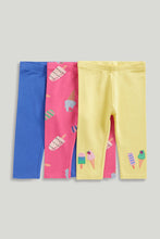 Load image into Gallery viewer, Mothercare 3 Pack Ice Cream Cropped Leggings
