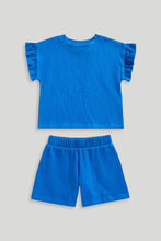 Load image into Gallery viewer, Mothercare Blue Top and Shorts Set
