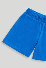 Load image into Gallery viewer, Mothercare Blue Top and Shorts Set
