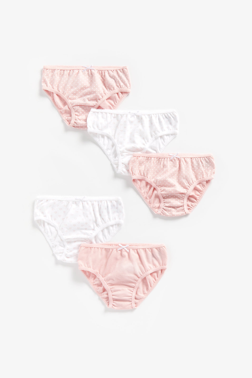 Mothercare Pink And White Briefs - 5 Pack