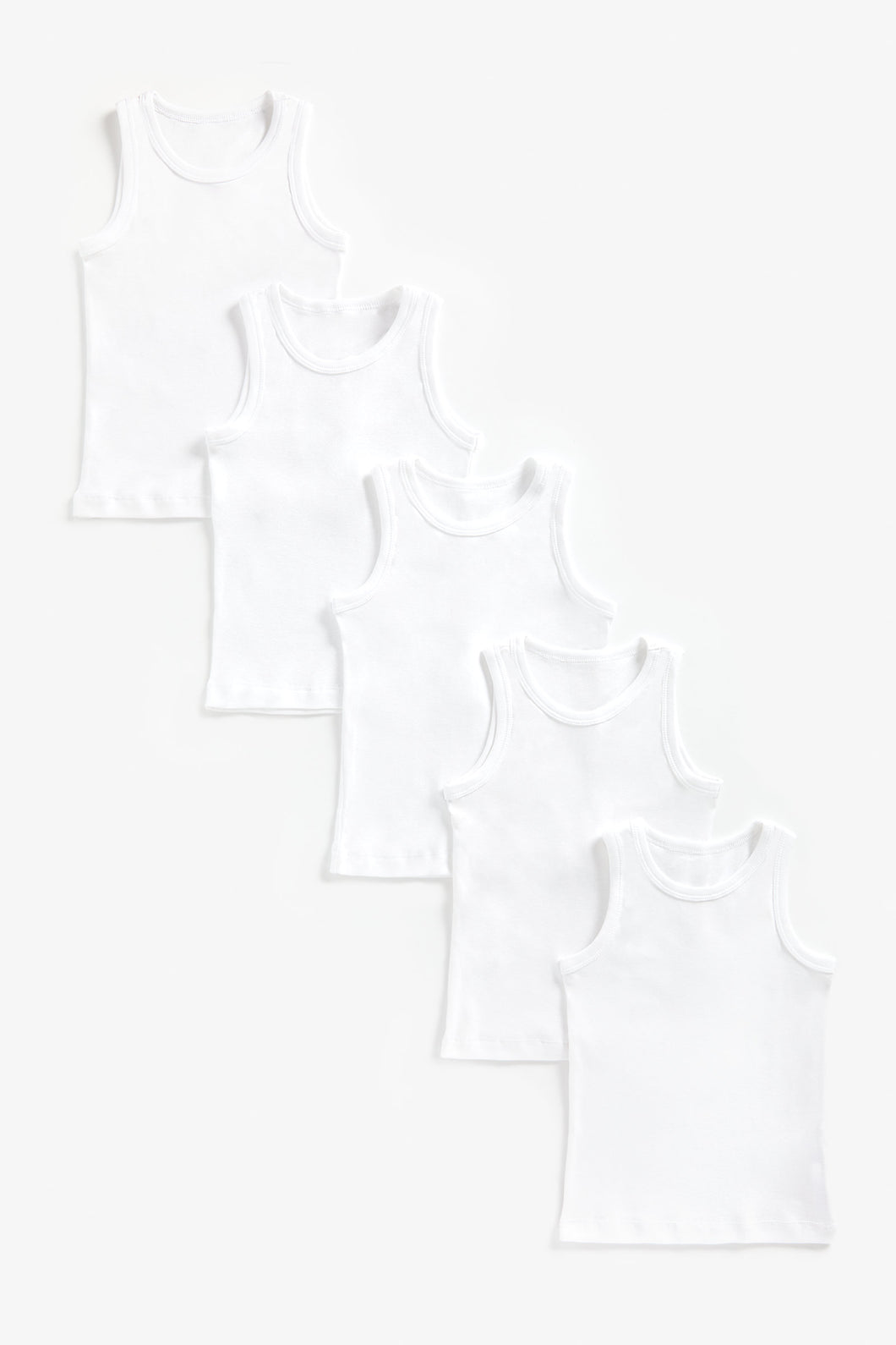 Mothercare White Sleeveless Vests - 5 Pack