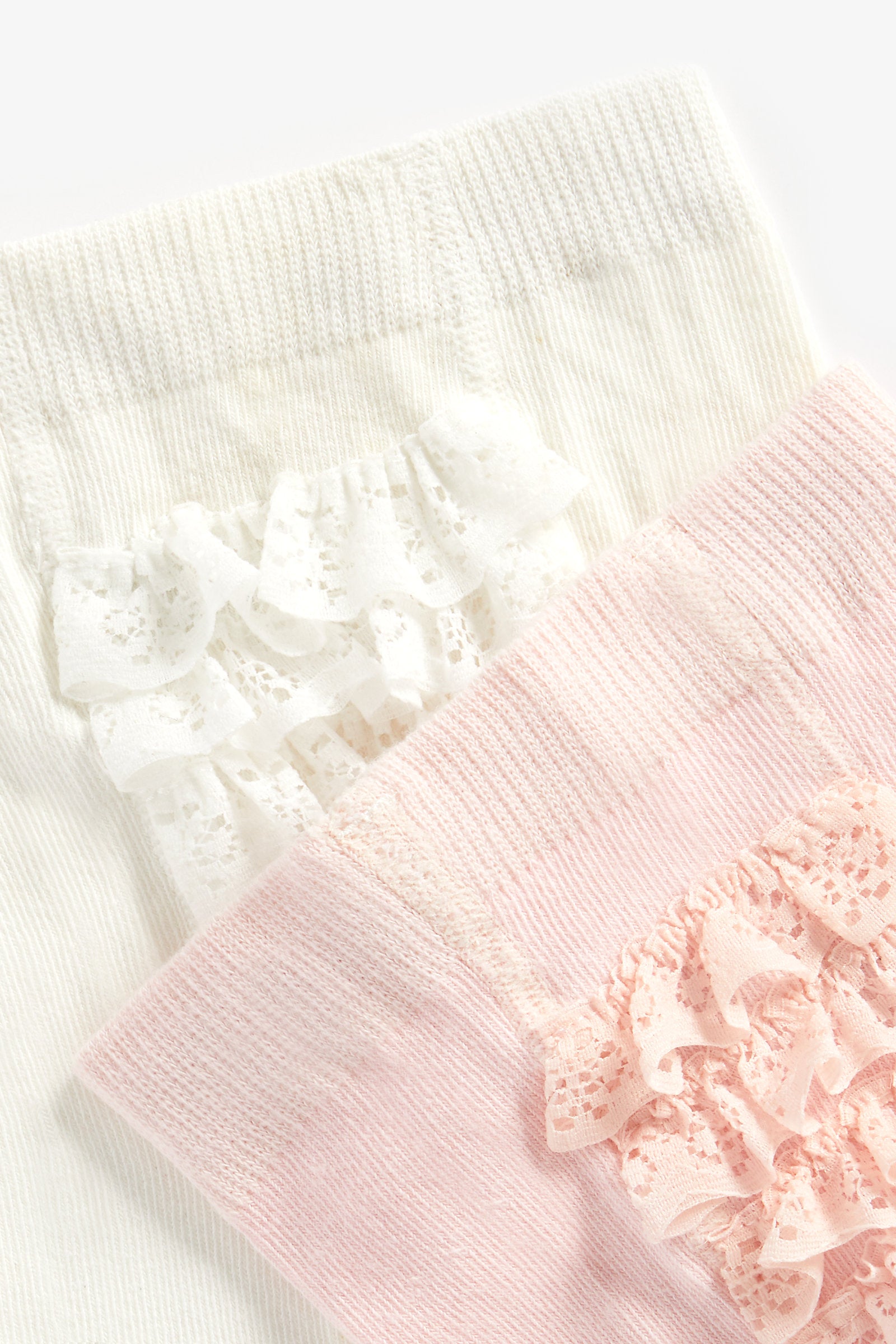 Mothercare Pink And Cream Frilly Tights - 2 Pack