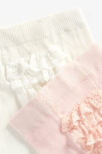 Load image into Gallery viewer, Mothercare Pink And Cream Frilly Tights - 2 Pack
