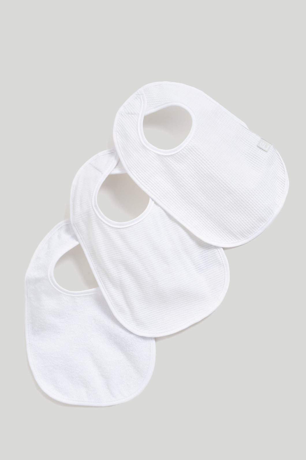 Mothercare Nb Textured White Bibs Pk3