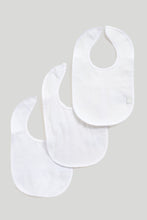 Load image into Gallery viewer, Mothercare Nb Textured White Bibs Pk3
