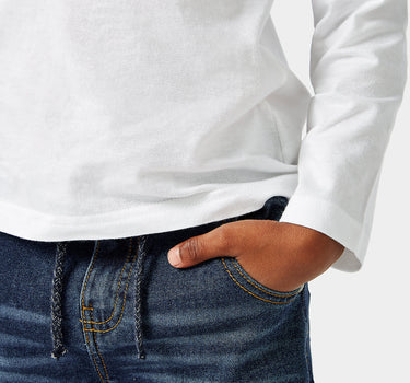 Mothercare Dark-Wash Rib Waist Jeans