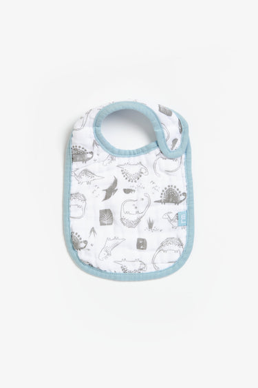 Mothercare Blue Dino Muslin Newborn Bibs - 3 Pack