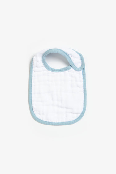 Mothercare Blue Dino Muslin Newborn Bibs - 3 Pack