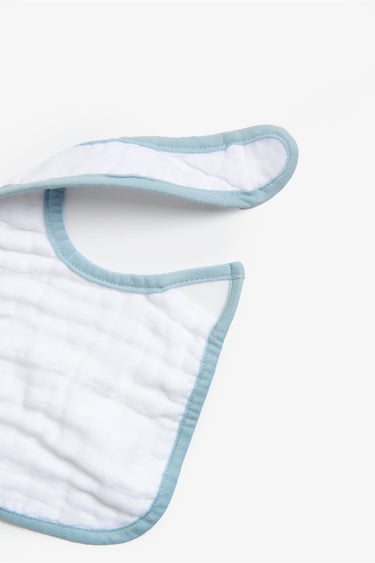 Mothercare Blue Dino Muslin Newborn Bibs - 3 Pack