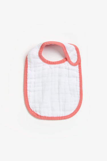 Mothercare Pink Bunny Muslin Newborn Bibs - 3 Pack