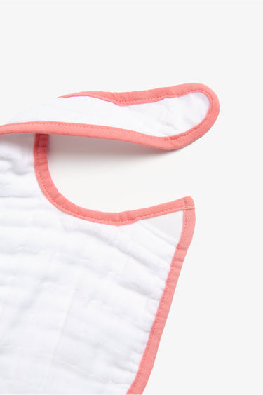 Mothercare Pink Bunny Muslin Newborn Bibs - 3 Pack