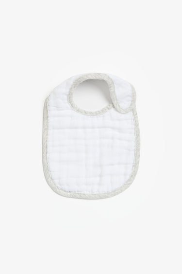 Mothercare Grey Zebra Muslin Newborn Bibs - 3 Pack