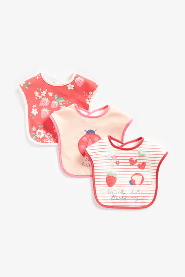 Mothercare Strawberry Toddler Bib - 3 Pack