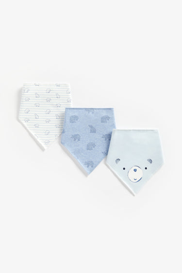 Mothercare Blue Bear Dribbler Bibs - 3 Pack