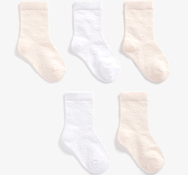 Mothercare Pink and White Socks with Aegis - 5 Pack