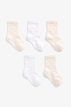 Load image into Gallery viewer, Mothercare Pink And White Socks With Aegis - 5 Pack
