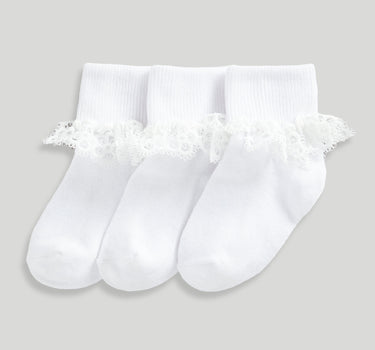 Mothercare 3 Pack White Lace Frill Baby Socks
