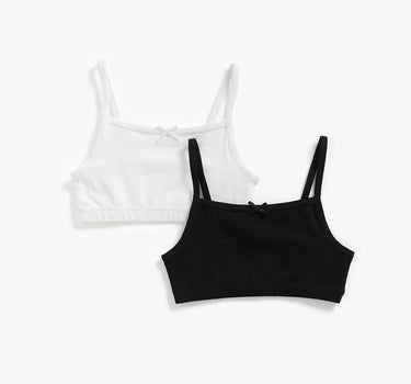 Mothercare Black and White Crop Tops - 2 Pack