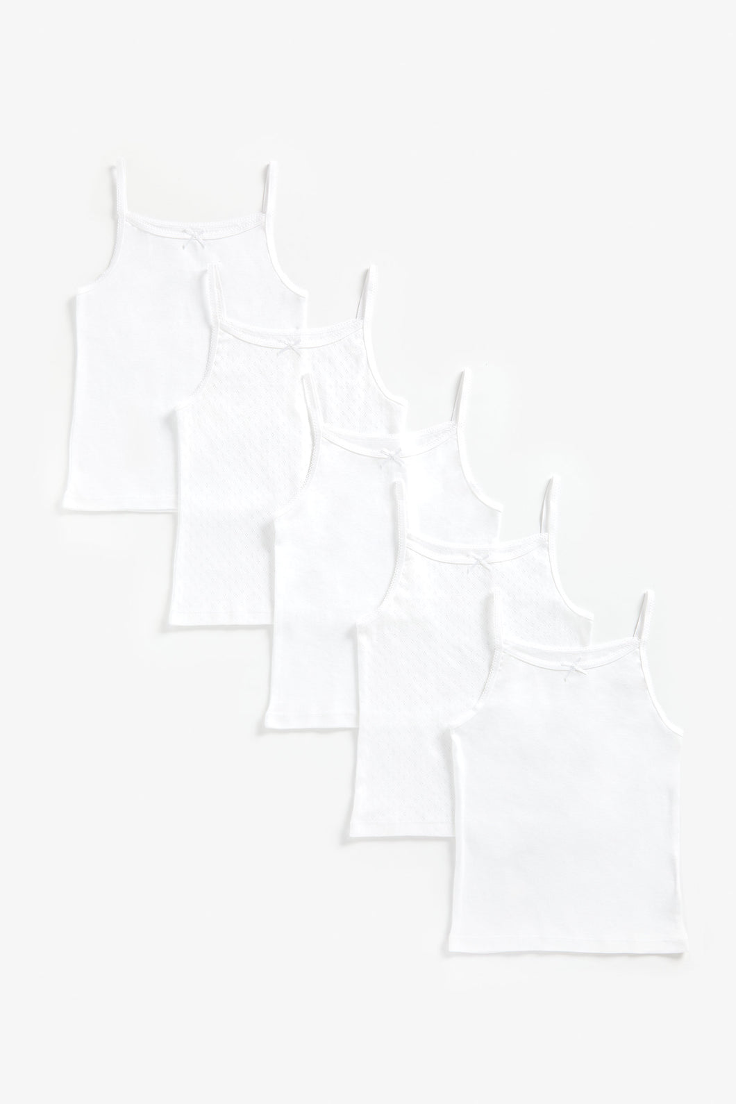 Mothercare White Cami Vests - 5 Pack