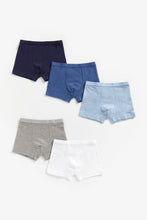 Load image into Gallery viewer, Mothercare Blue And Grey Trunk Briefs - 5 Pack
