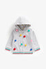 Mothercare Grey Zip-Through Hoody With Pom Poms