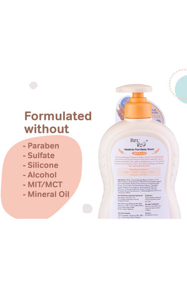 Bzu Bzu Oat & Milk Head to Toe Baby Wash - 600ml