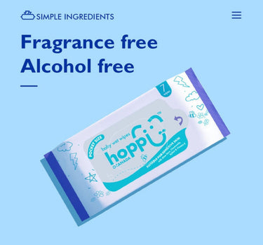 Hoppi Baby Wipes - 7 Pack X 8