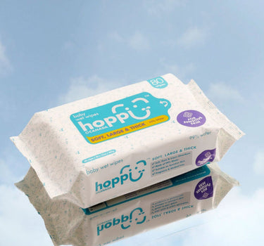 Hoppi Baby Wipes - 80 Pack X 3