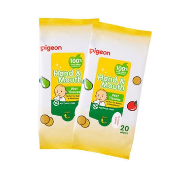 Pigeon Hand & Mouth Wipes 20s - 2 Pack