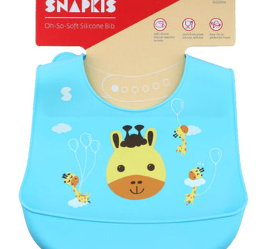 Snapkis Oh-So-Soft Silicone Bib - Bino The Giraffe