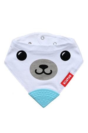 Snapkis Teething Bib With Silicone Teether - Polar Bear