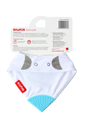 Snapkis Teething Bib With Silicone Teether - Polar Bear