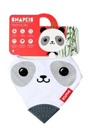Snapkis Teething Bib With Silicone Teether - Panda