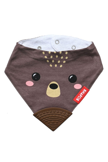 Snapkis Teething Bib With Silicone Teether - Bear