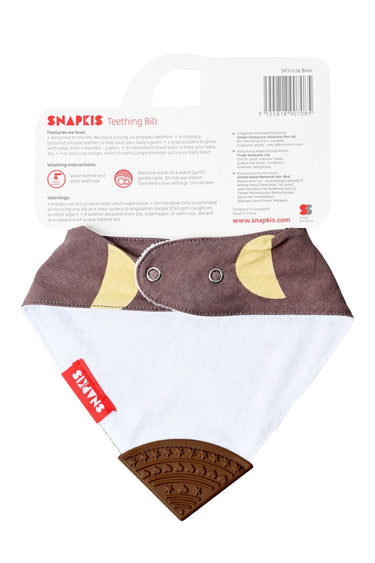 Snapkis Teething Bib With Silicone Teether - Bear