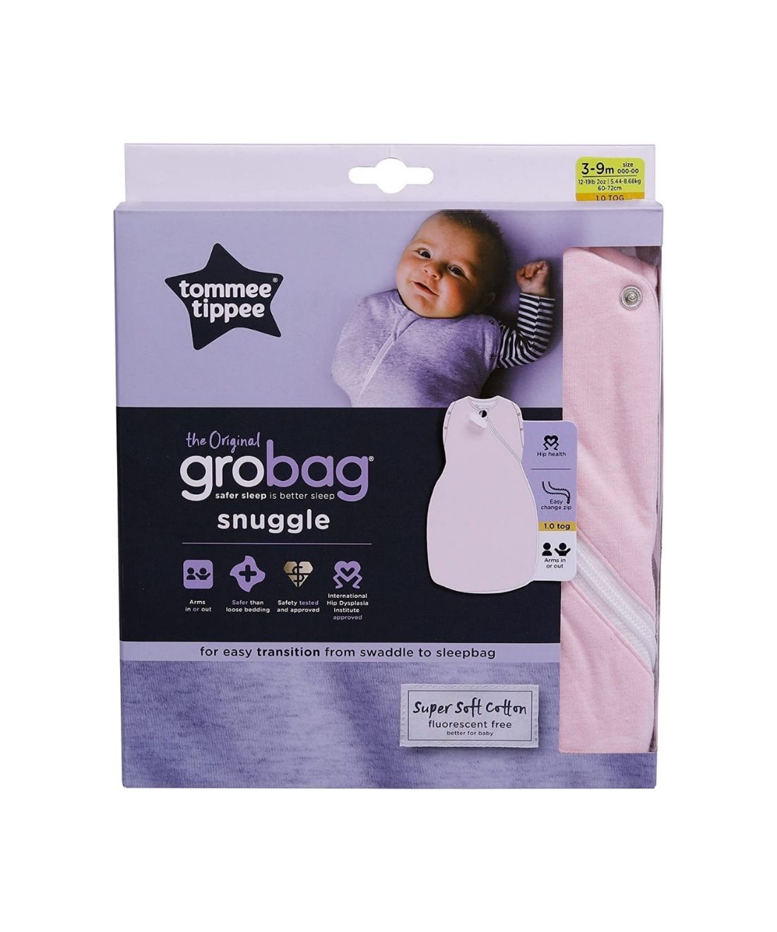 Tommee Tippee Original Grobag Snuggle 1.0 TOG Pink Marl