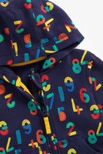 Load image into Gallery viewer, Mothercare Navy Numbers Zip-Up Hoody
