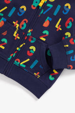 Load image into Gallery viewer, Mothercare Navy Numbers Zip-Up Hoody
