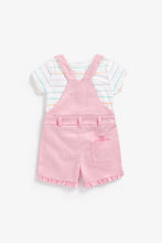 Load image into Gallery viewer, Mothercare Pink Frill Bibshorts And T-Shirt Set

